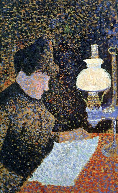 Woman by a lamp by Paul Signac